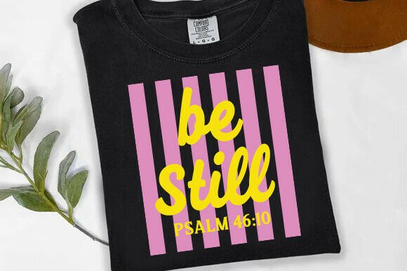 Be Still PNG Embroidery Design: A Faithful and Practical Religious Graphic