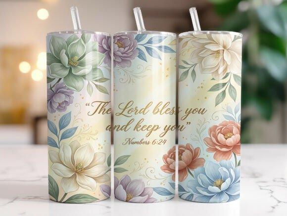 Christian Faith Floral Tumbler Wrap Design Review