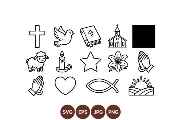 Christian Faith Icon Clipart Set Review for Real Embroidery Projects