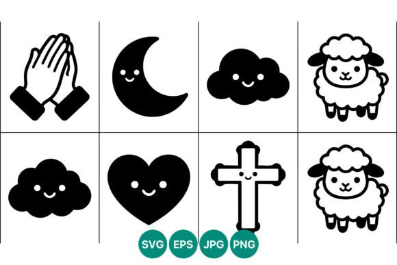 Happy Faith Symbols Praying Hands Sheep: A Designer’s Perspective