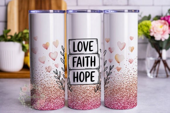 Love Faith Hope Glitter Wrap PNG: A Sparkling Embroidery Design for Real Projects