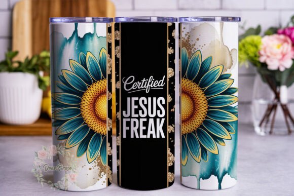 Teal Sunflower Faith Tumbler Wrap PNG Review for Embroidery Projects